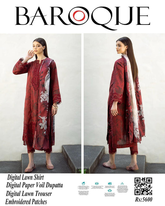 Digital Printed lawn 3pc